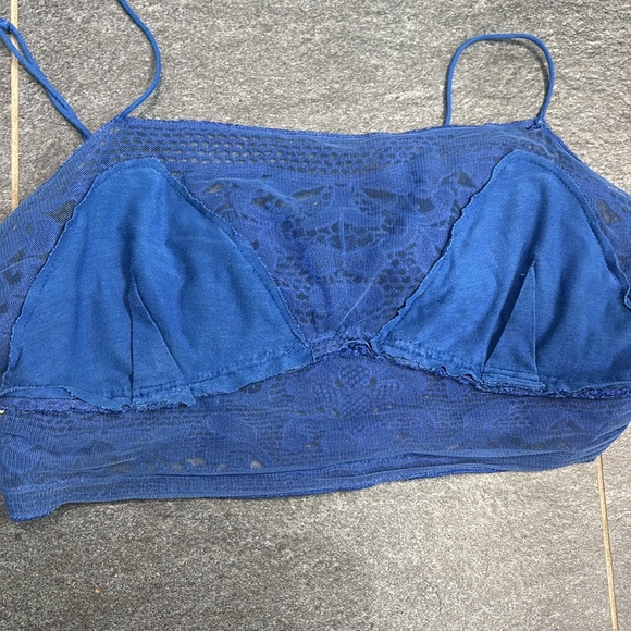 Blue Bandeau top with straps - Picture 4 of 4